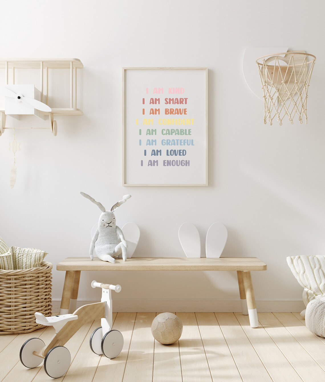 Affirmations For Kids Rainbow Affirmations Wood Sign I Am Kind Smart Loved Inspirational Nursery Decor - Image 4