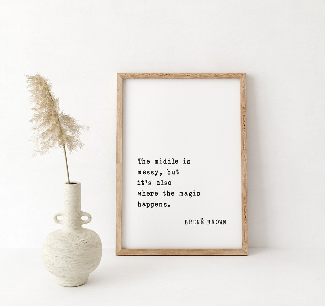 Brene Brown The Middle Is Messy But Its Where The Magic Happens Poster