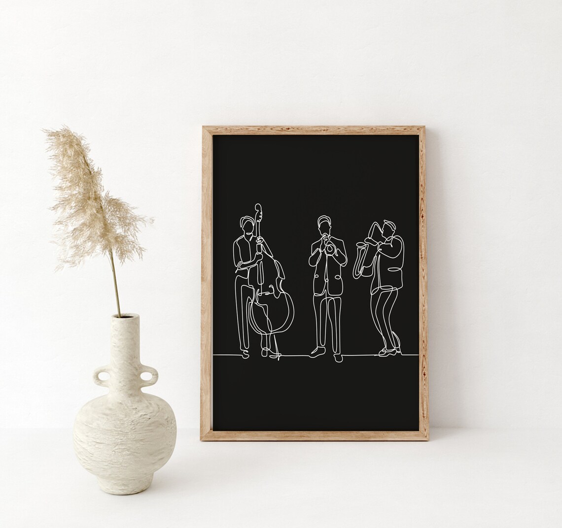 One Line Jazz Musicians, Minimalist Wall Art - Image 4