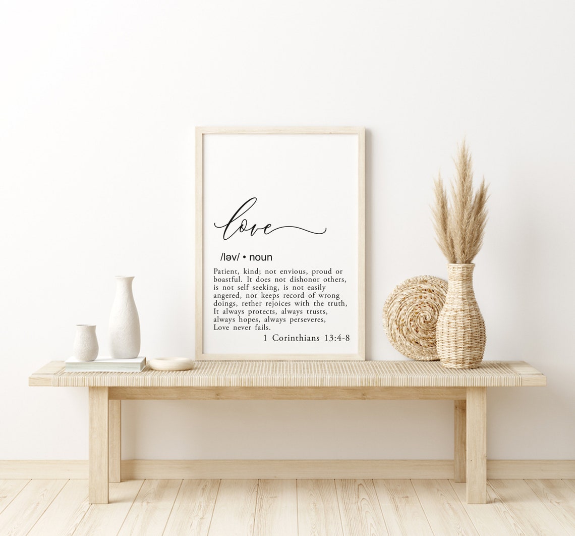 Love Dictionary Sign Bible Verse Wall Art 1 Cornthans 134 8 Home Decor Patent Knd Not Envous Proud Or Boastful Dictionary Art - Image 3