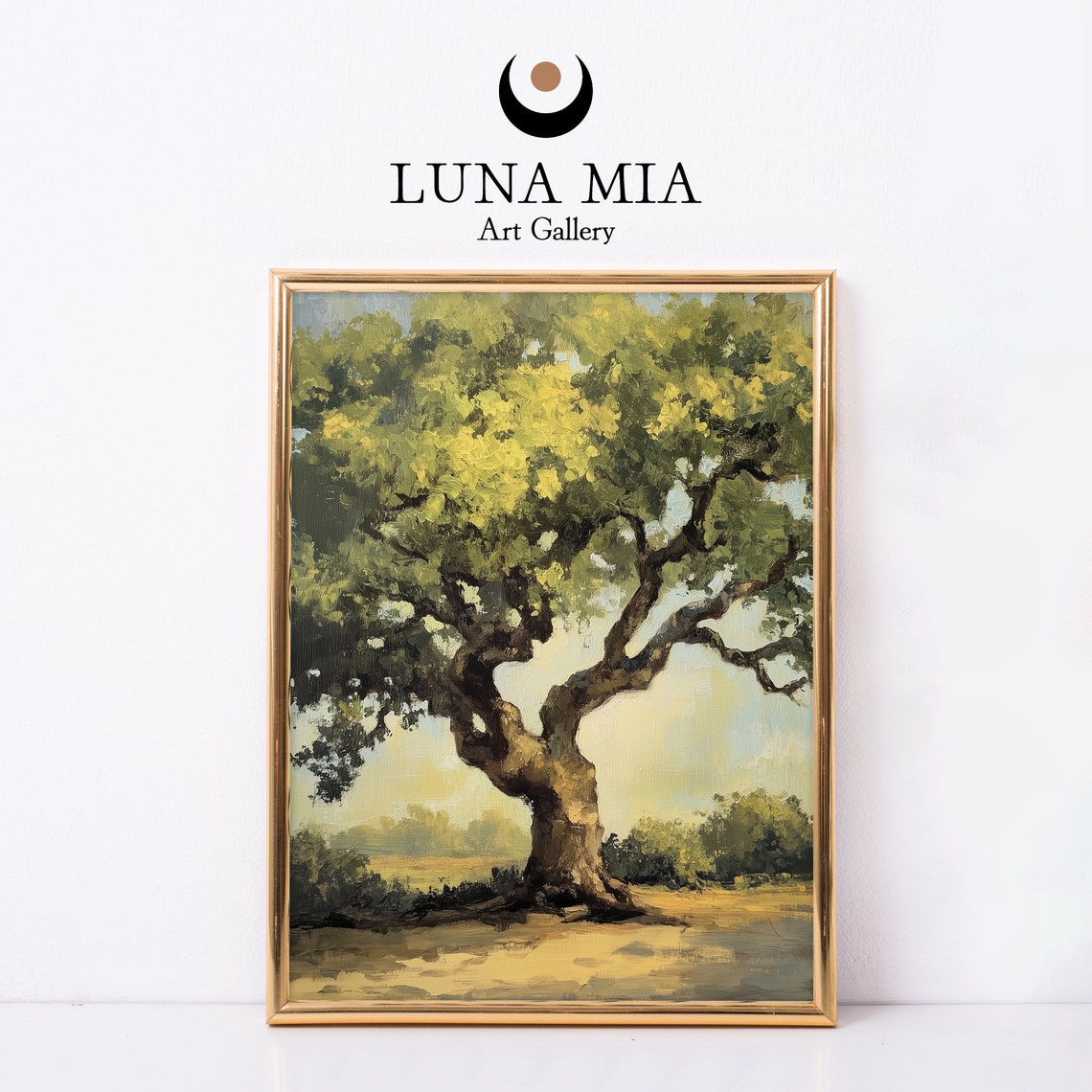Vintage Style Ancient Oak Tree Oil Paint Wall Art Wall Decor Prints Nature Poster Trees Print