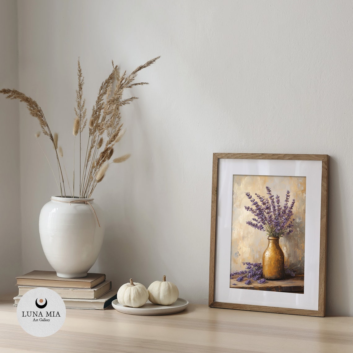 Fragrant Lavender in Amber Bottle Still Life Floral Art Poster - Image 5
