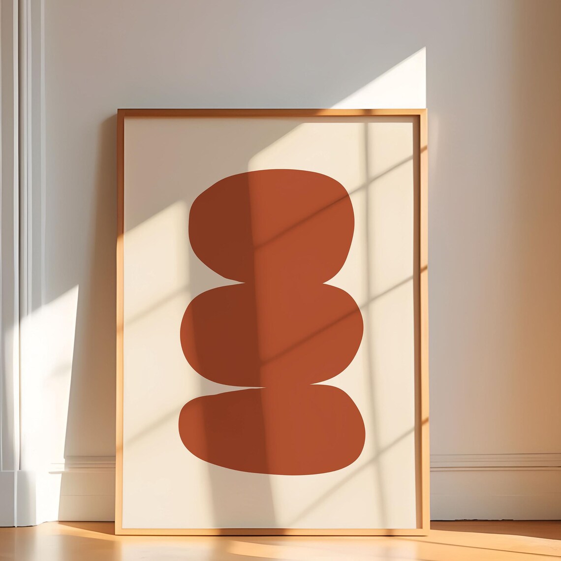 Minimalist Abstract Art Print, Modern Terracotta