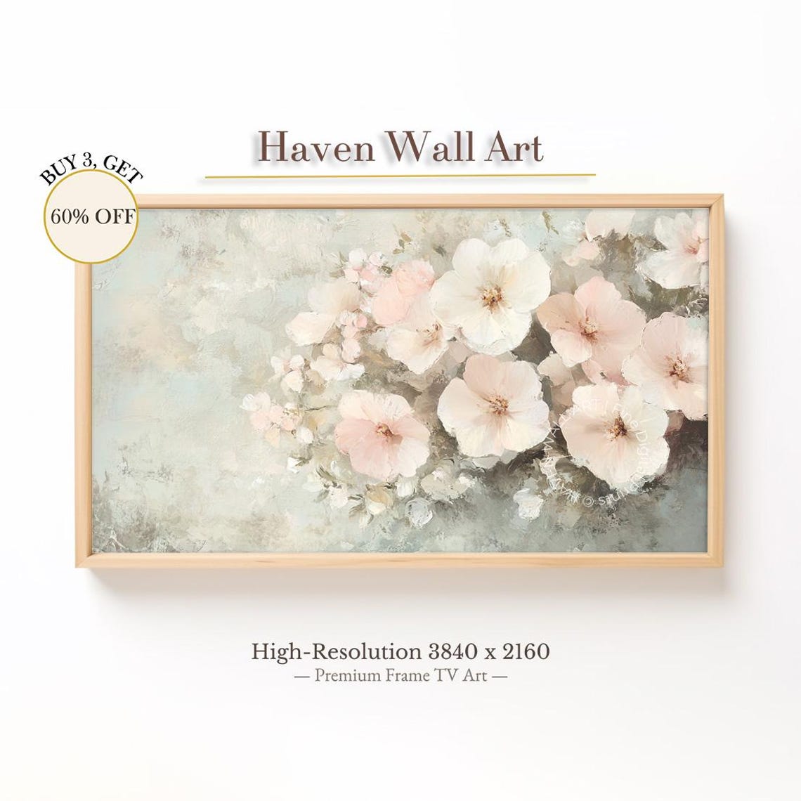 Blush Cherry Blossom Blooms Dreamy Pastel Spring Floral Wall Art