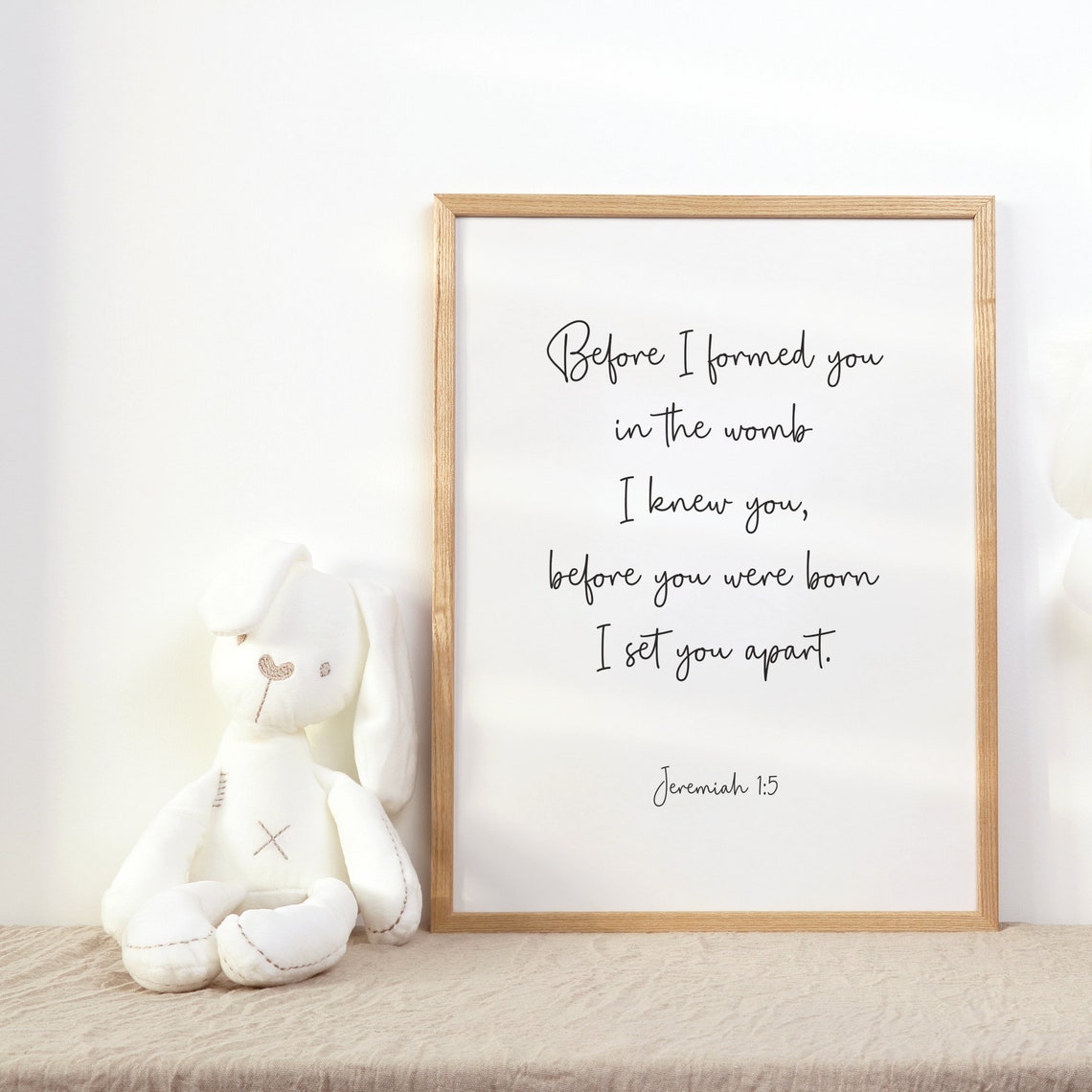 Jeremiah 1:5 Before I Formed You Scripture Nursery Minimalist Poster