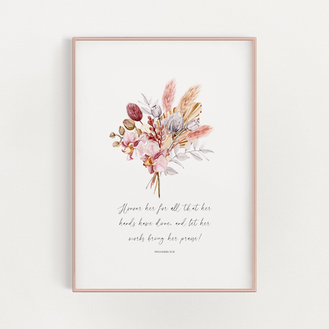 Proverbs 31 Motherhood Feminine Scripture Art Print