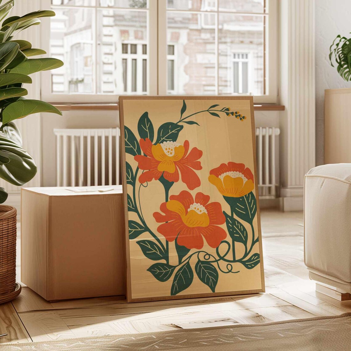 Retro Floral Vintage Style Botanical Poster
