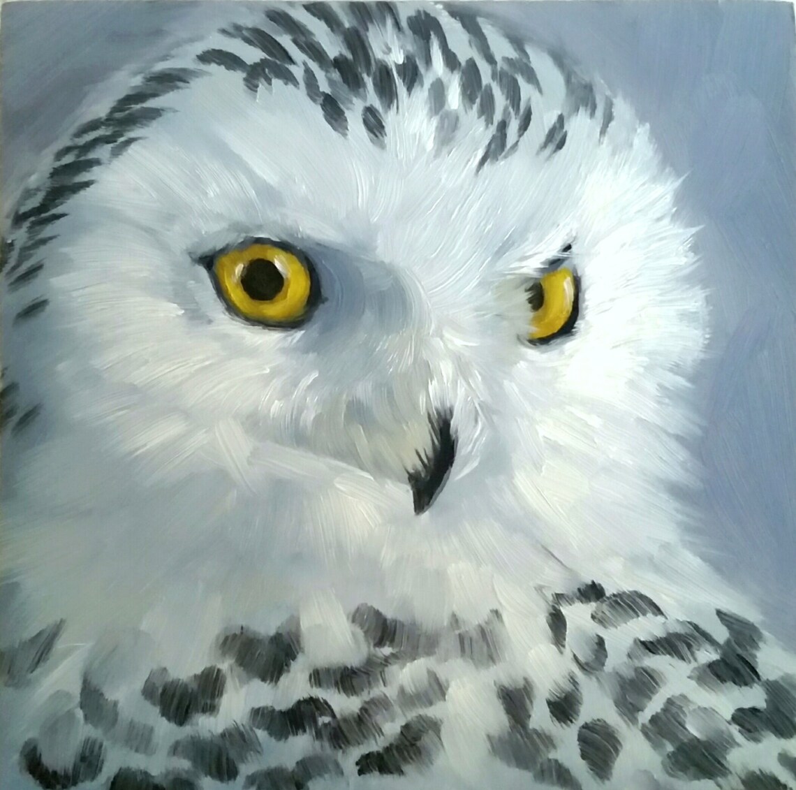 Snowy Owl Bird of Prey Wildlife Painting Art Print
