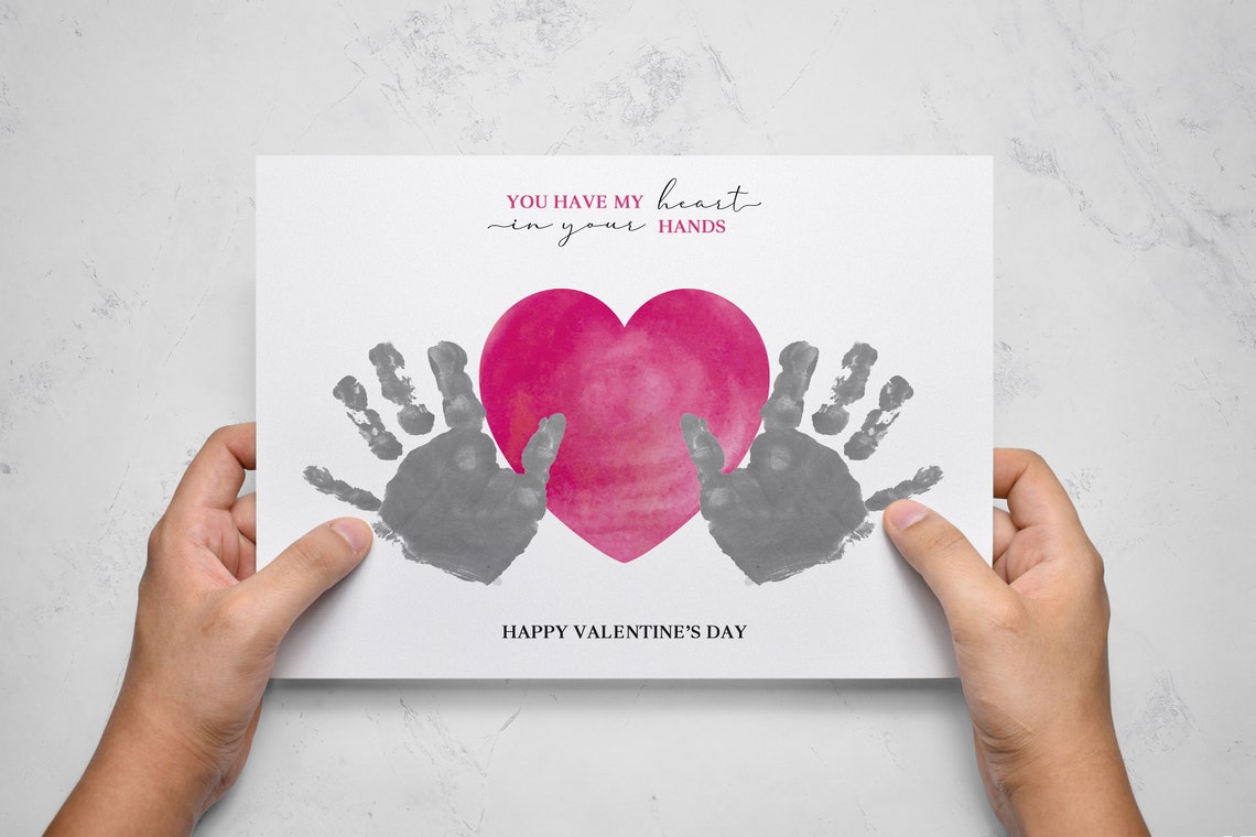You Have My Heart Handprint Valentine's Day Kids Craft Poster - Image 3