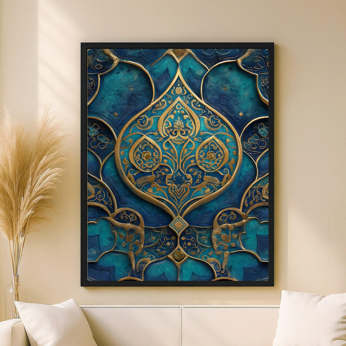 Tezhip Pattern, Islamic Oriental Motif Art Print