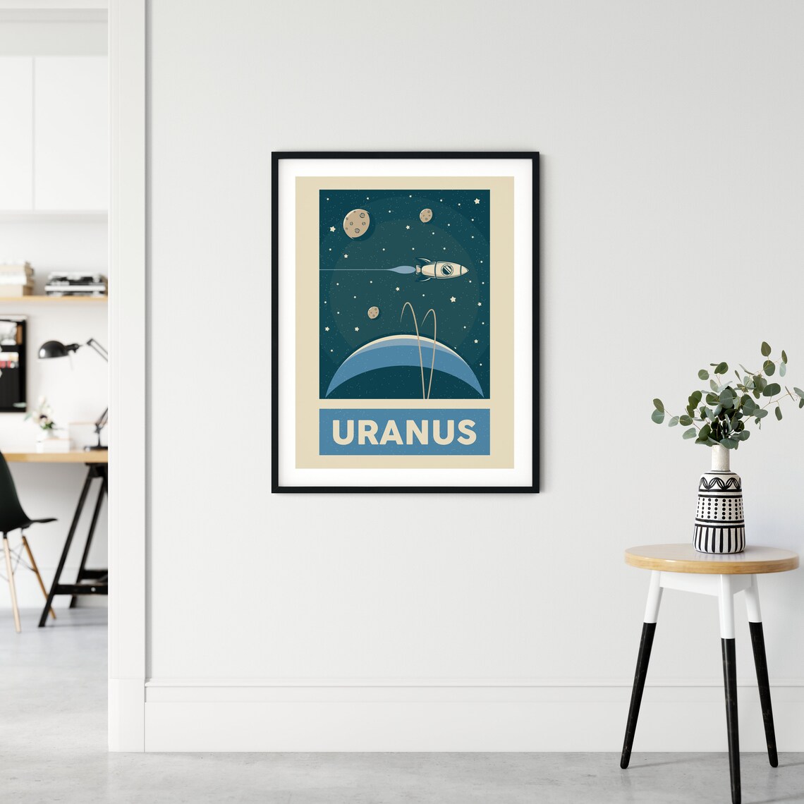 Retro Uranus Solar System Poster, Space Decor - Image 2