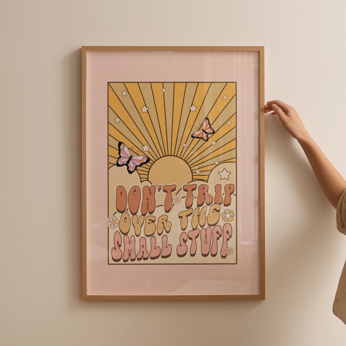 Don't Trip Over the Small Stuff Retro Sunshine Groovy Quote Poster - Image 4