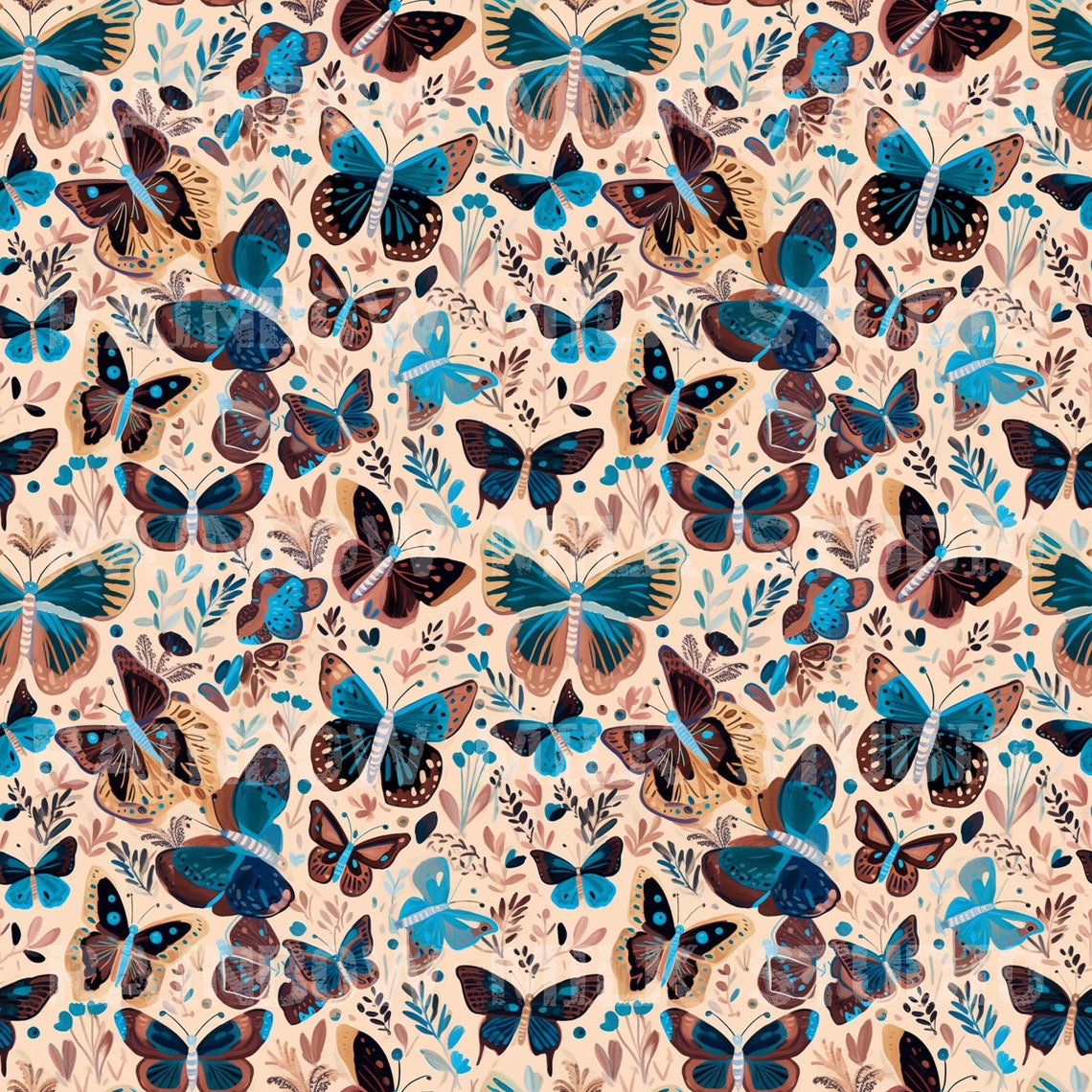 Butterflies Butterfly Seamless Pattern 4 Designs Transparent Repeat Paper Design Seamless Texture Jpg P17 - Image 4