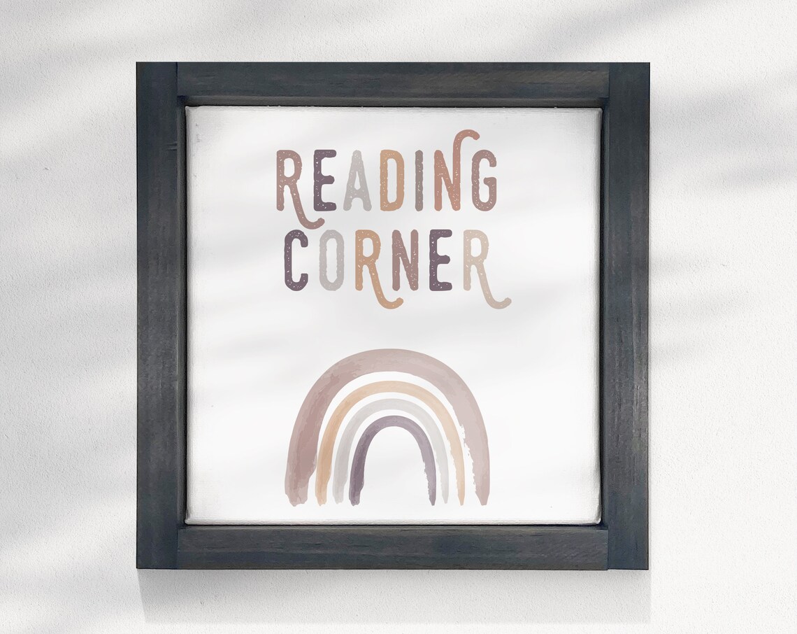 Reading Corner Neutral Kids Study Time Signage