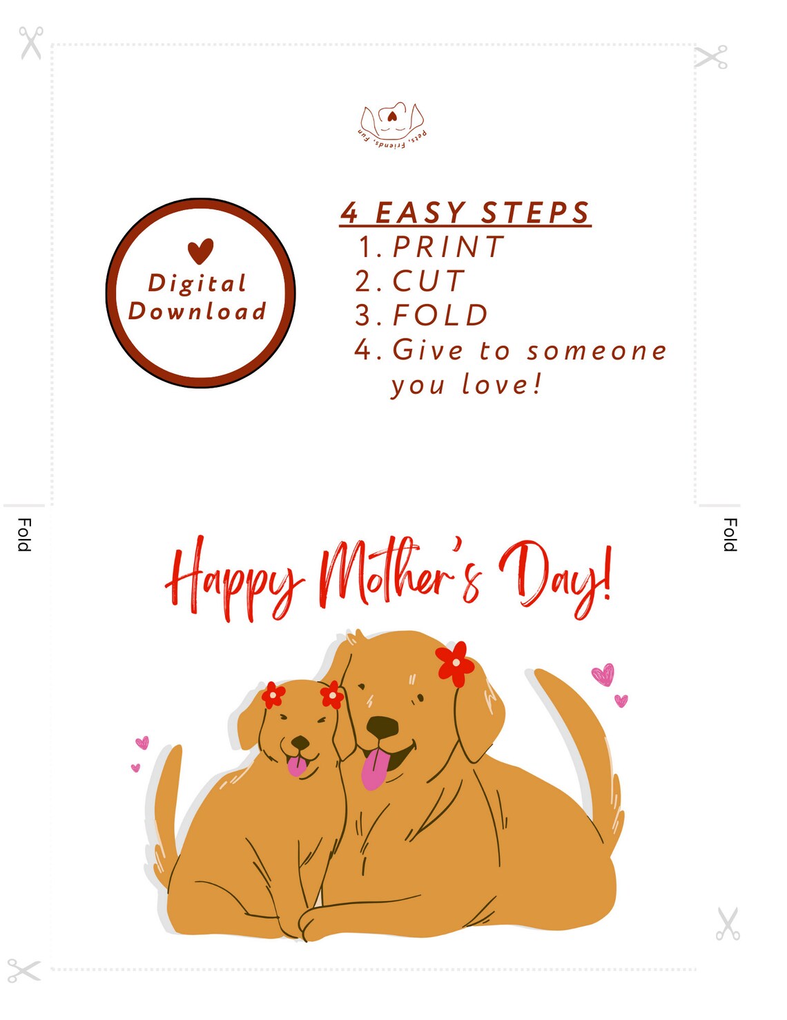 Golden Retriever Mother’s Day Card, Dog Mom Gift - Image 2