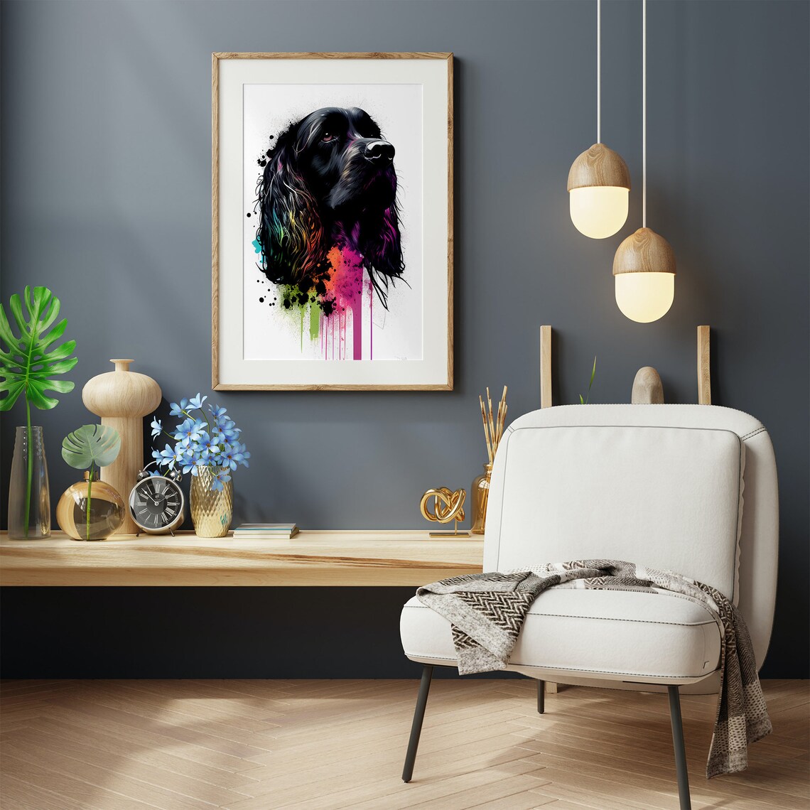 Cocker Spaniel Dreamscape Art Print, Pet Lover Gift - Image 3