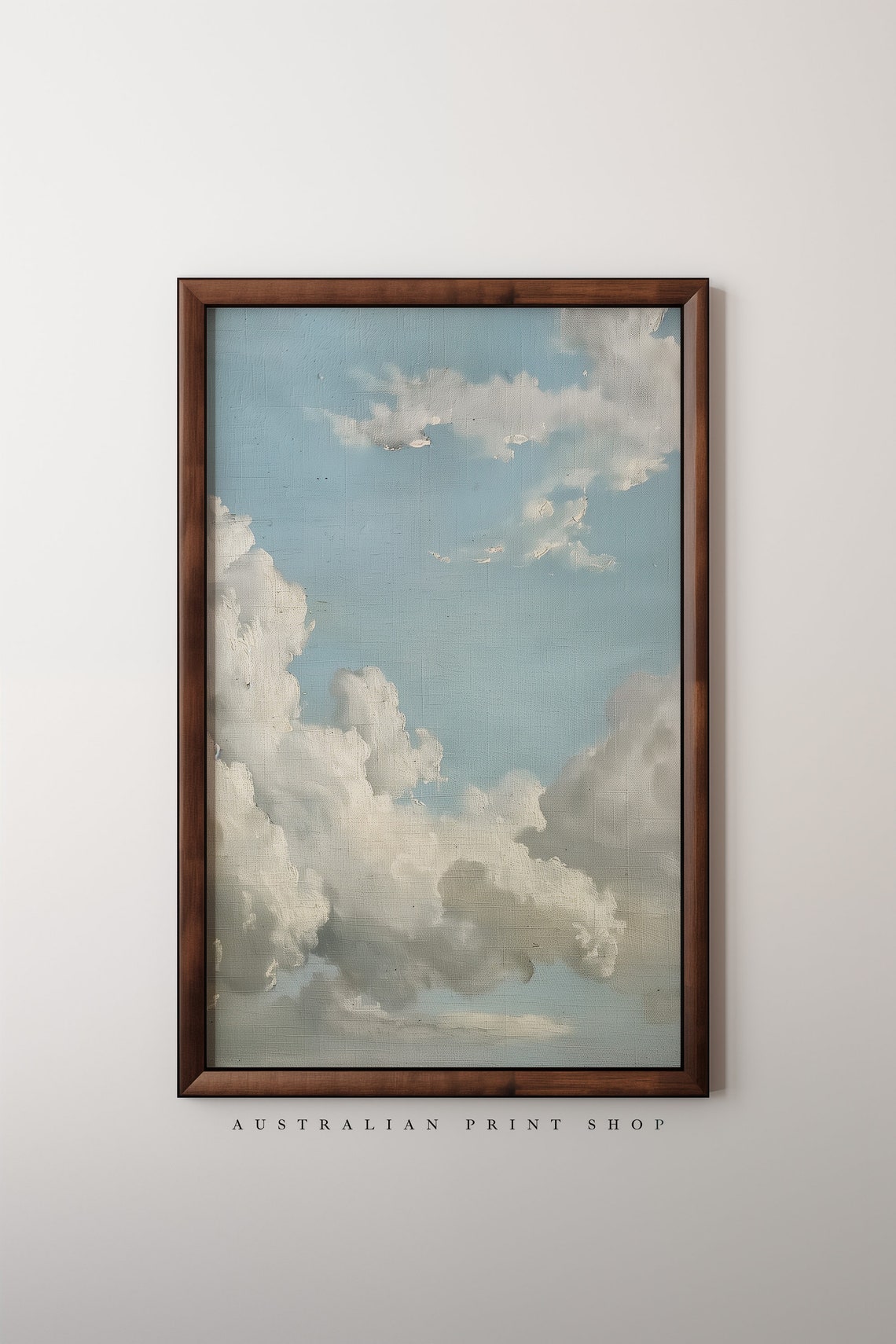 Neutral Cloud Painting Vintage Cloud Print Muted Sky Print Nursery Art Country Farm Art - Image 7