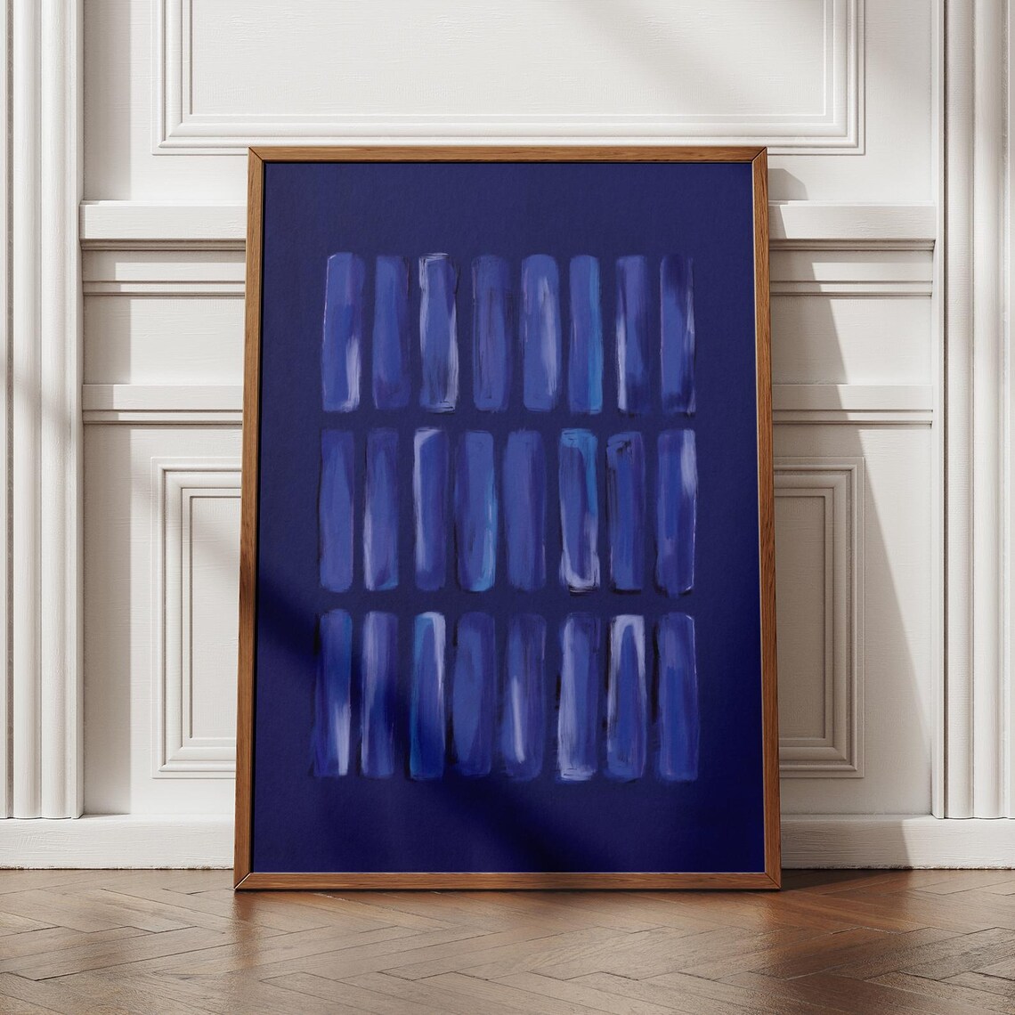 Blue Abstract Painting, Minimalist Art Print