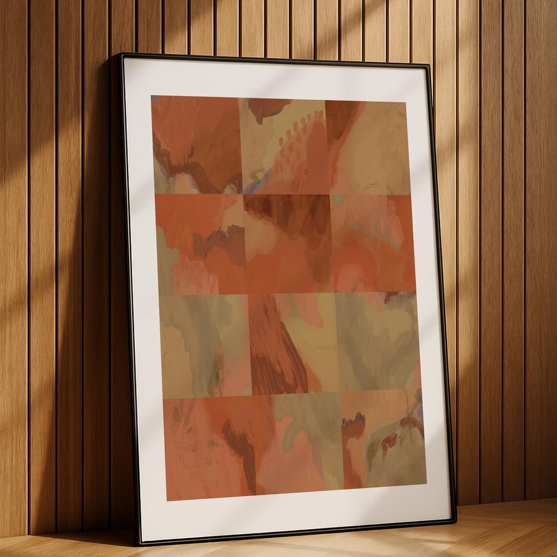 Burnt Orange Abstract Poster, Mid-Century Decor