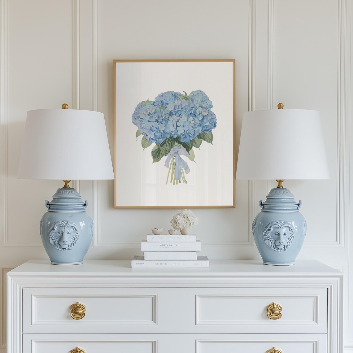 Blue Hydrangea Watercolor Art Print, Coastal Floral - Image 3
