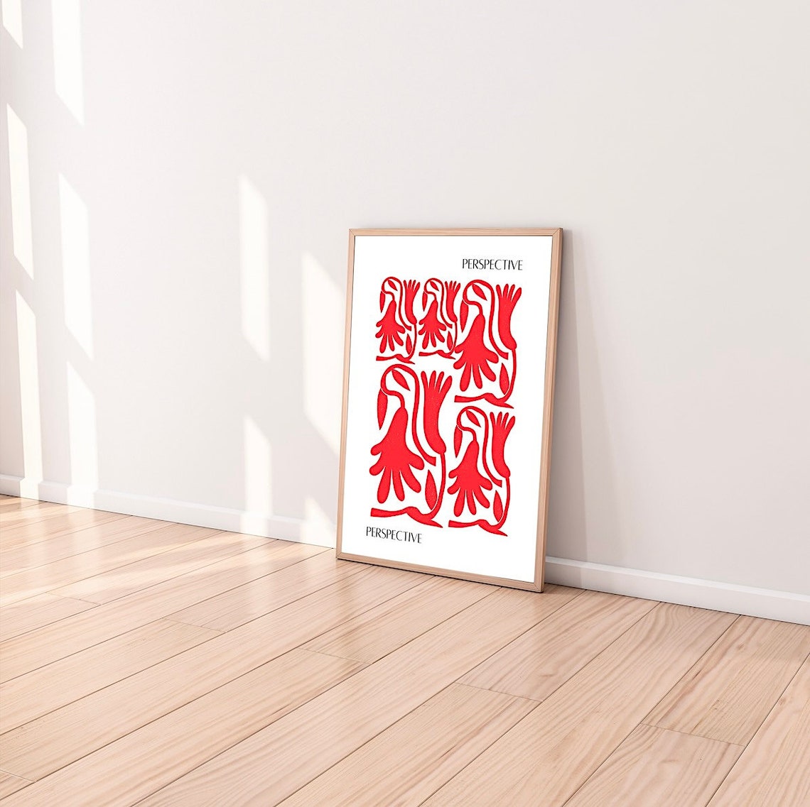 Perspective Red Matisse Style Botanical Cut Out Art Gallery Poster - Image 3