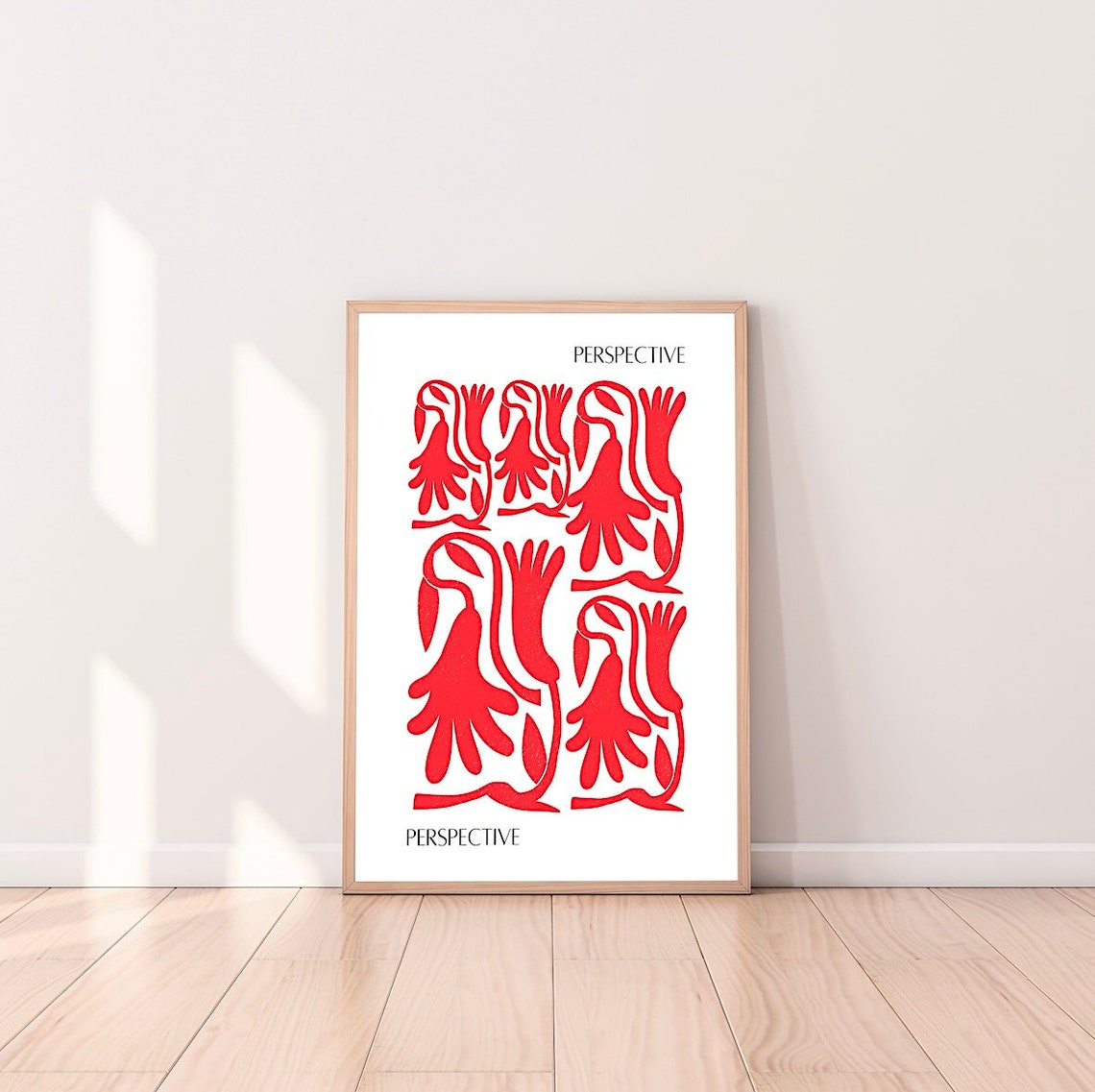 Perspective Red Matisse Style Botanical Cut Out Art Gallery Poster - Image 4