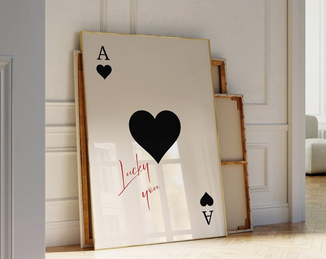 Ace Of Hearts Retro Lucky You Poster Art Print - Image 3
