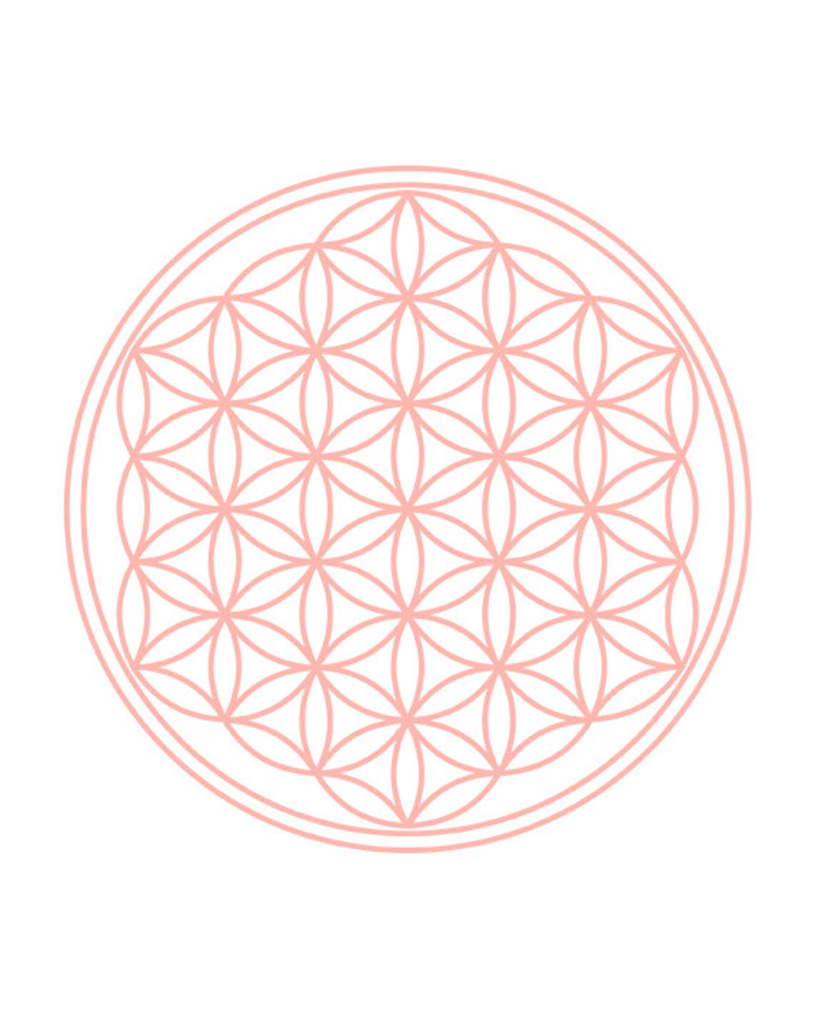 Coral Flower Of Life Sacred Geometry Mandala Circle Zen Print - Image 2