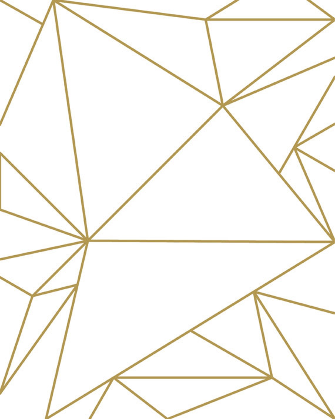 Gold Geometric Triangle Line Art Abstract Minimalist Wall Print - Image 2