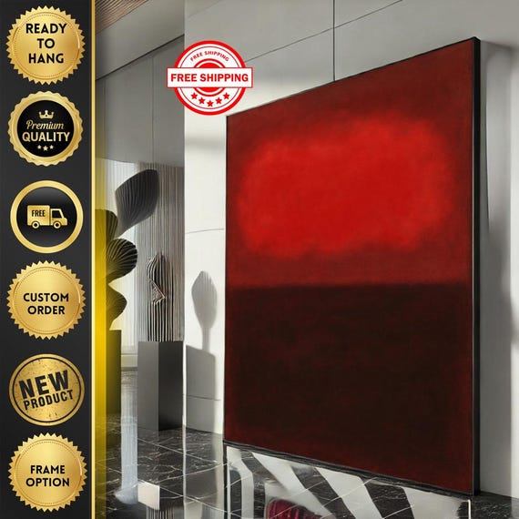 Mark Rothko Red And Dark Canvas Iconic Color Field Painting Reproduction For Bold Modern Interiors