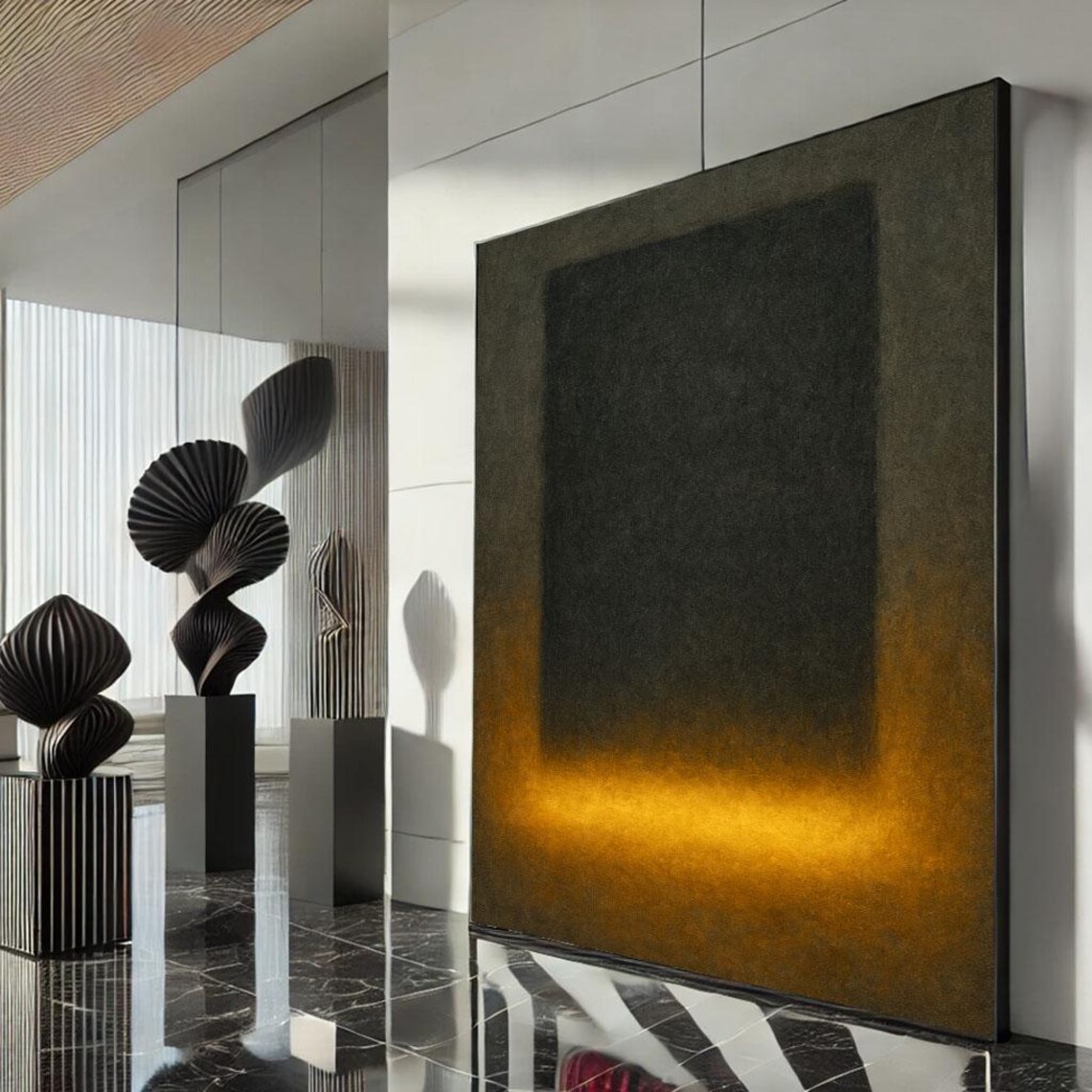 Rothko Style Black Gold Color Field Abstract Modern Art Poster
