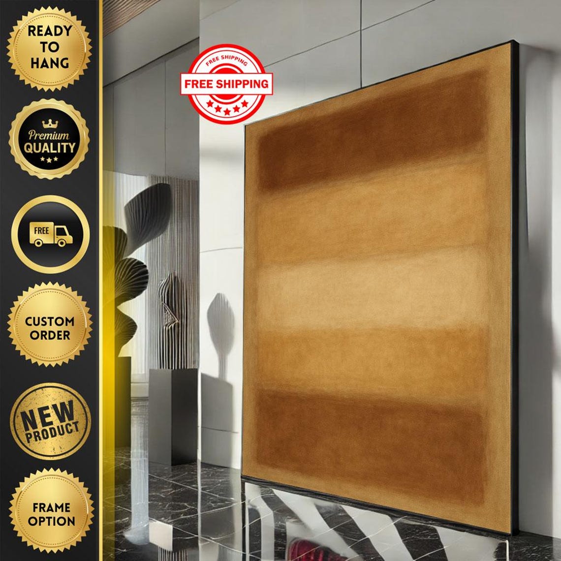 Rothko Style Golden Brown Luminous Color Field Abstract Poster