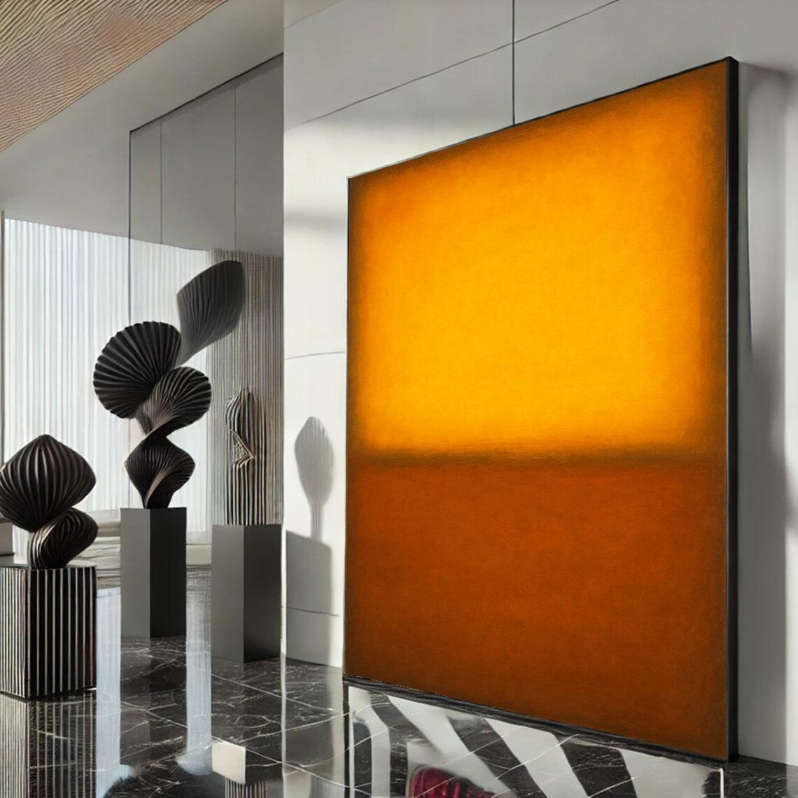 Rothko Style Orange Yellow Color Field Abstract Modern Art Poster