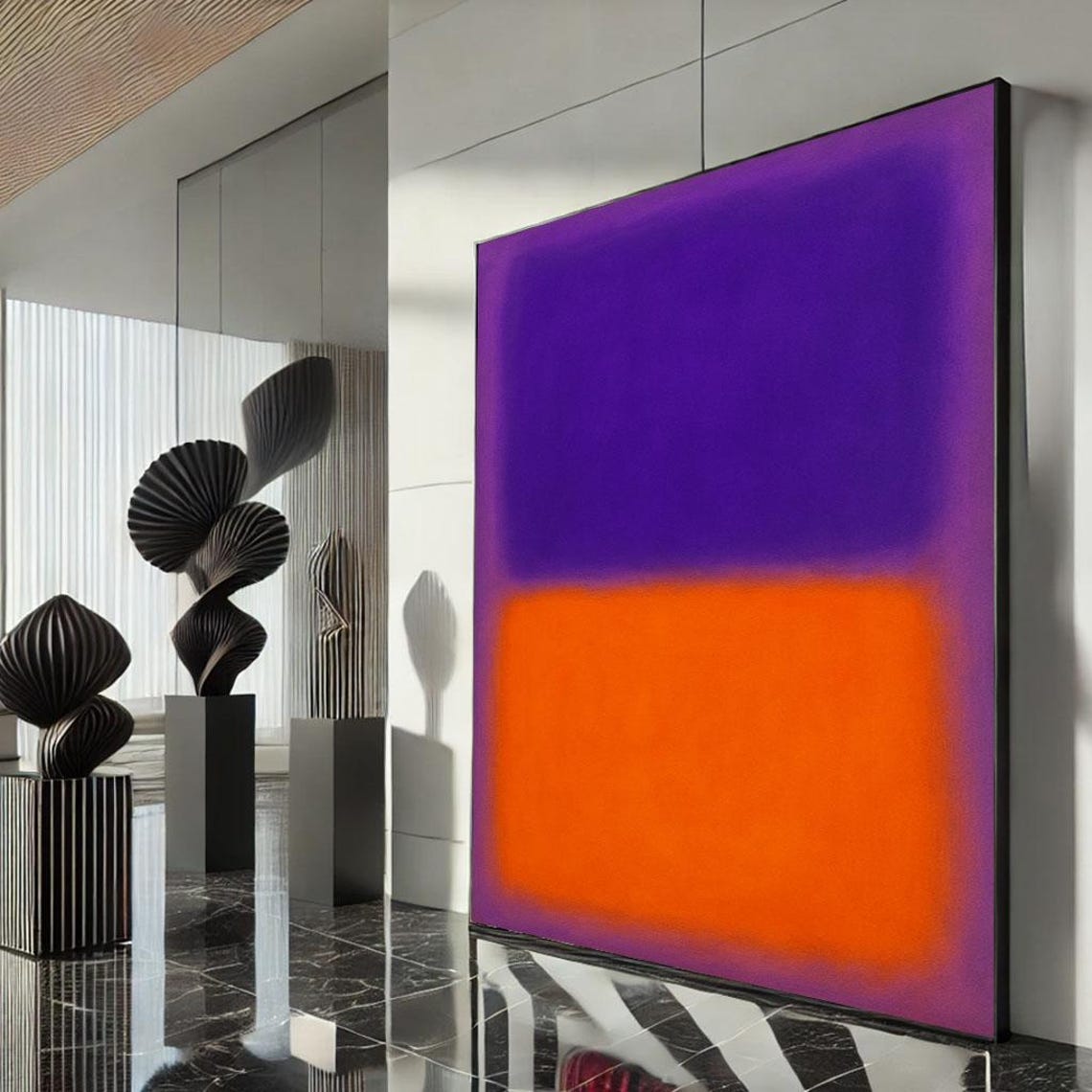 Purple And Orange Bold Color Field Abstract Vibrant Modern Poster