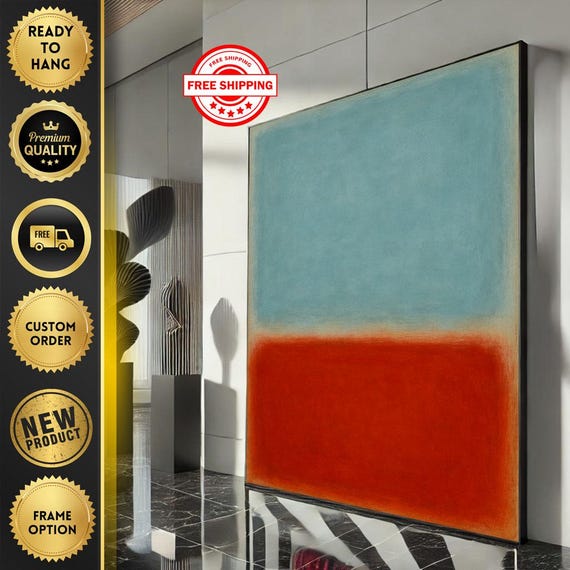 Mark Rothko Blue And Red Canvas Iconic Color Field Painting Reproduction For Bold Modern Interiors