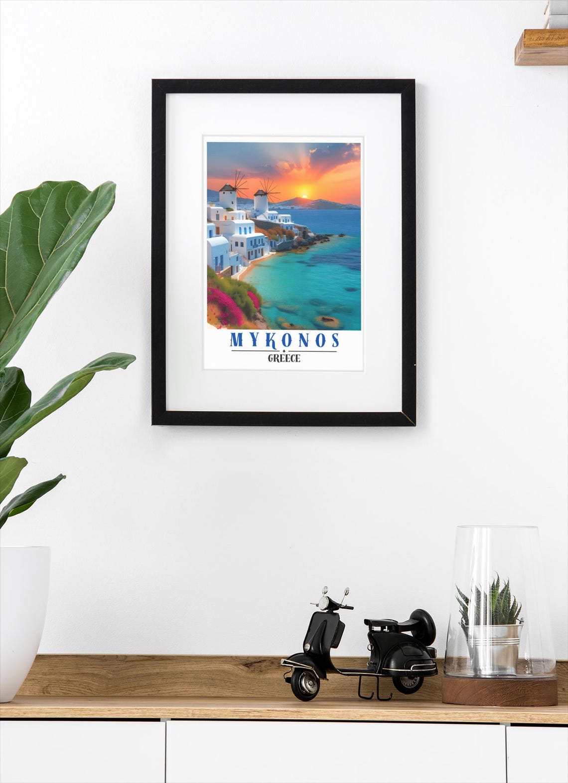 Mykonos Greece Travel Poster Mykonos Greece Wall Art Mykonos Greece Rolled Art Print Mykonos Travel Poster Mykonos Grecce Travel Print - Image 3