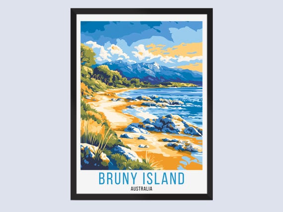 Bruny Island Travel Poster Australia Print Wall Art Home Artwork Decor