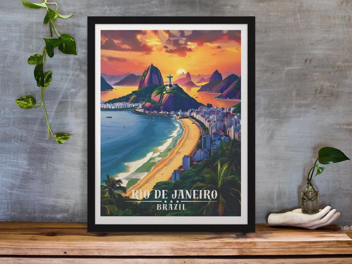 Rio De Janeiro, Brazil Travel Poster, Wall Art Print