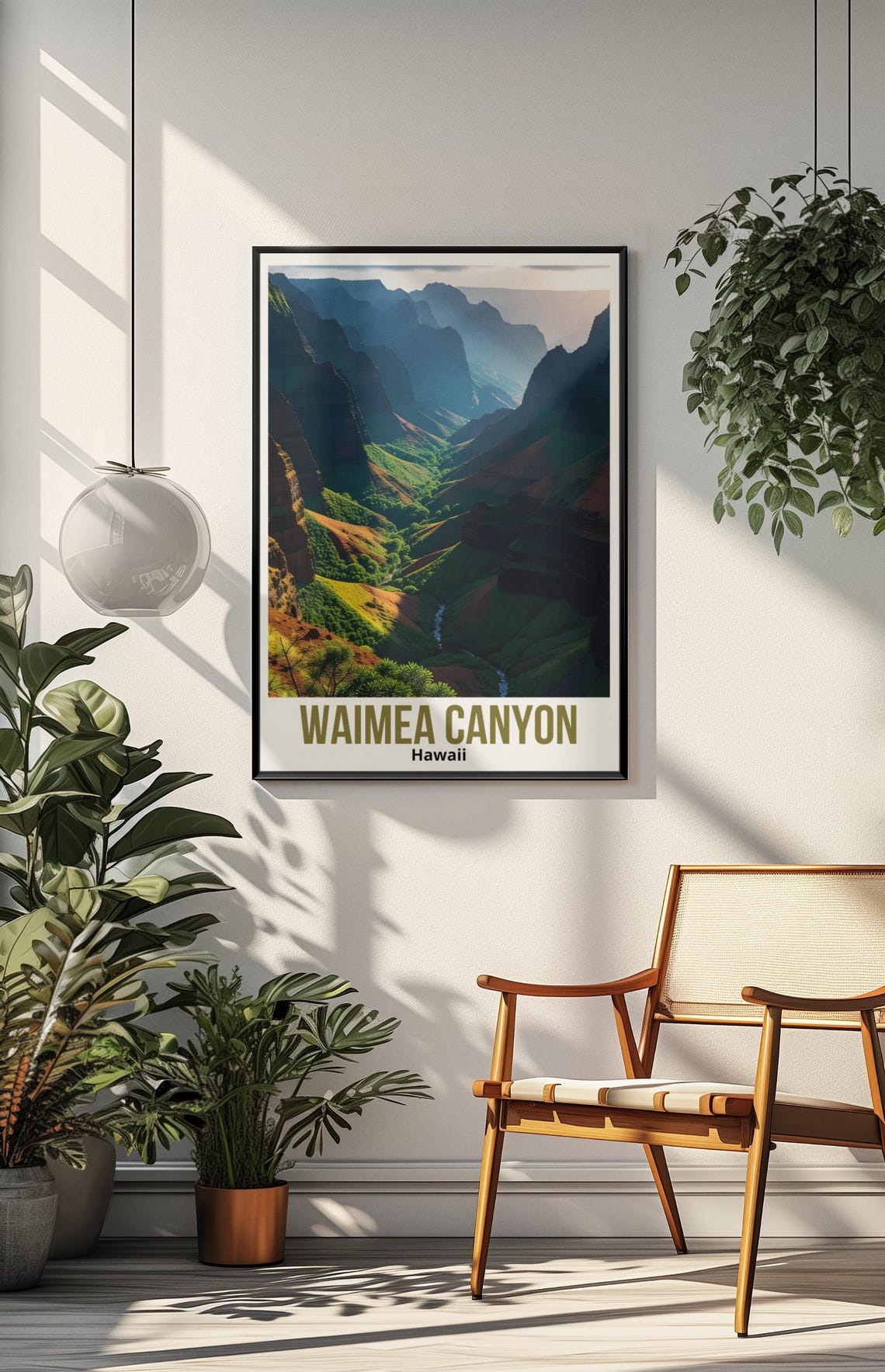 Waimea Canyon Travel Poster Hawaii Wall Art Waimea Canyon Hawaii Travel Print Waimea Canyon Home Decor Waimea Canyon Hawaii Rolled Poster - Image 3