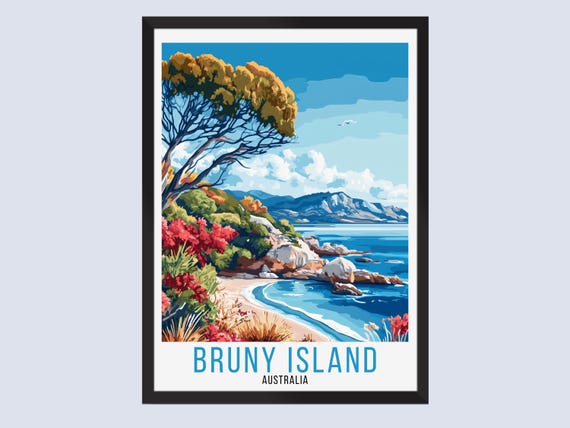 Bruny Island Travel Poster Australia Print Wall Art Home Artwork Decor