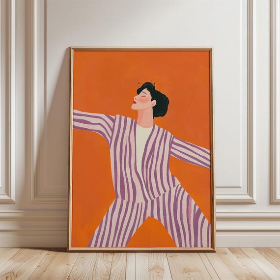 Contemporary Dance Art Abstract Stripe Large Wall Print Contemporary Artwork Minimalist Print Living Room Art Print