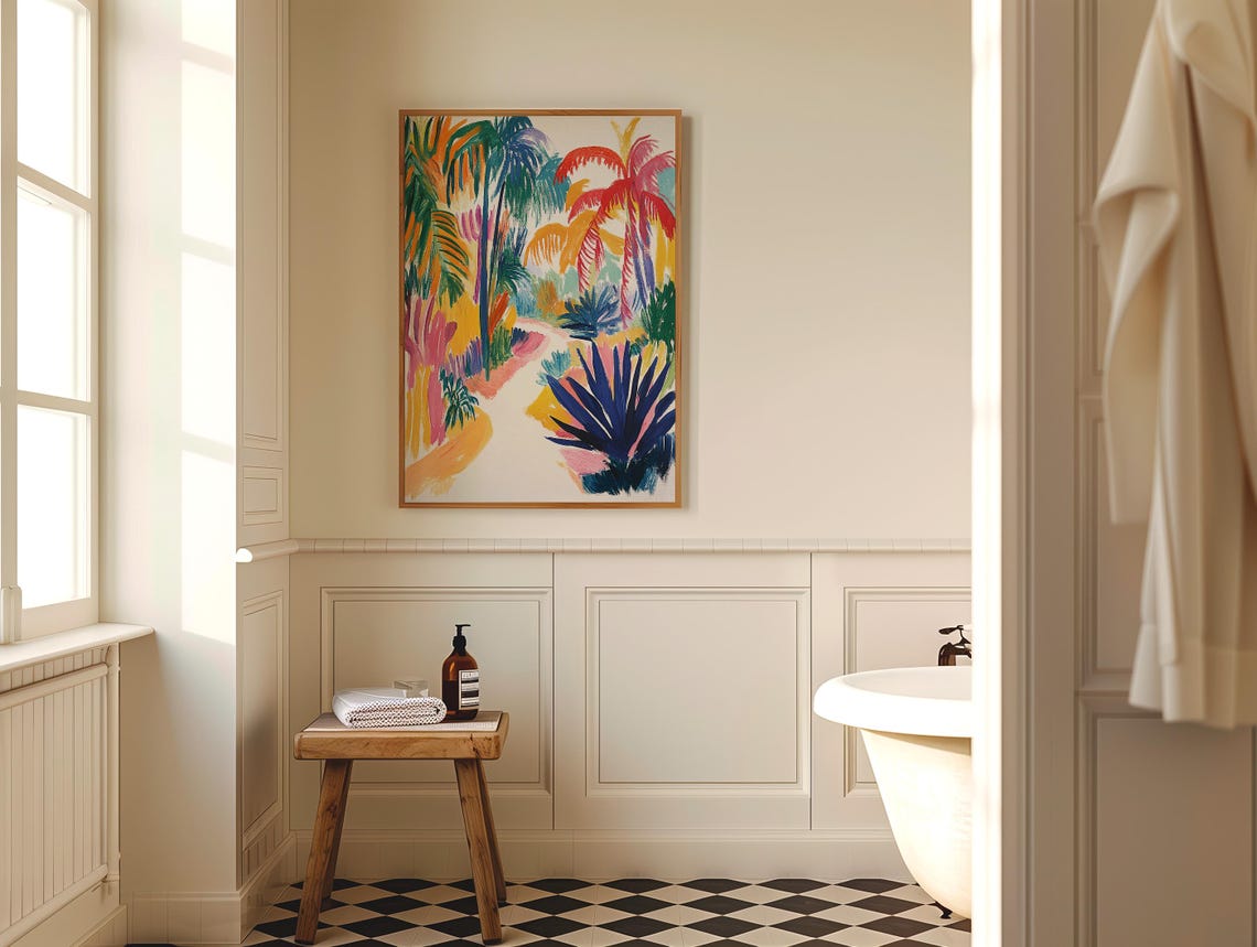 Colorful Fauvist Palm Tree Tropical Landscape Painting Poster - Image 4