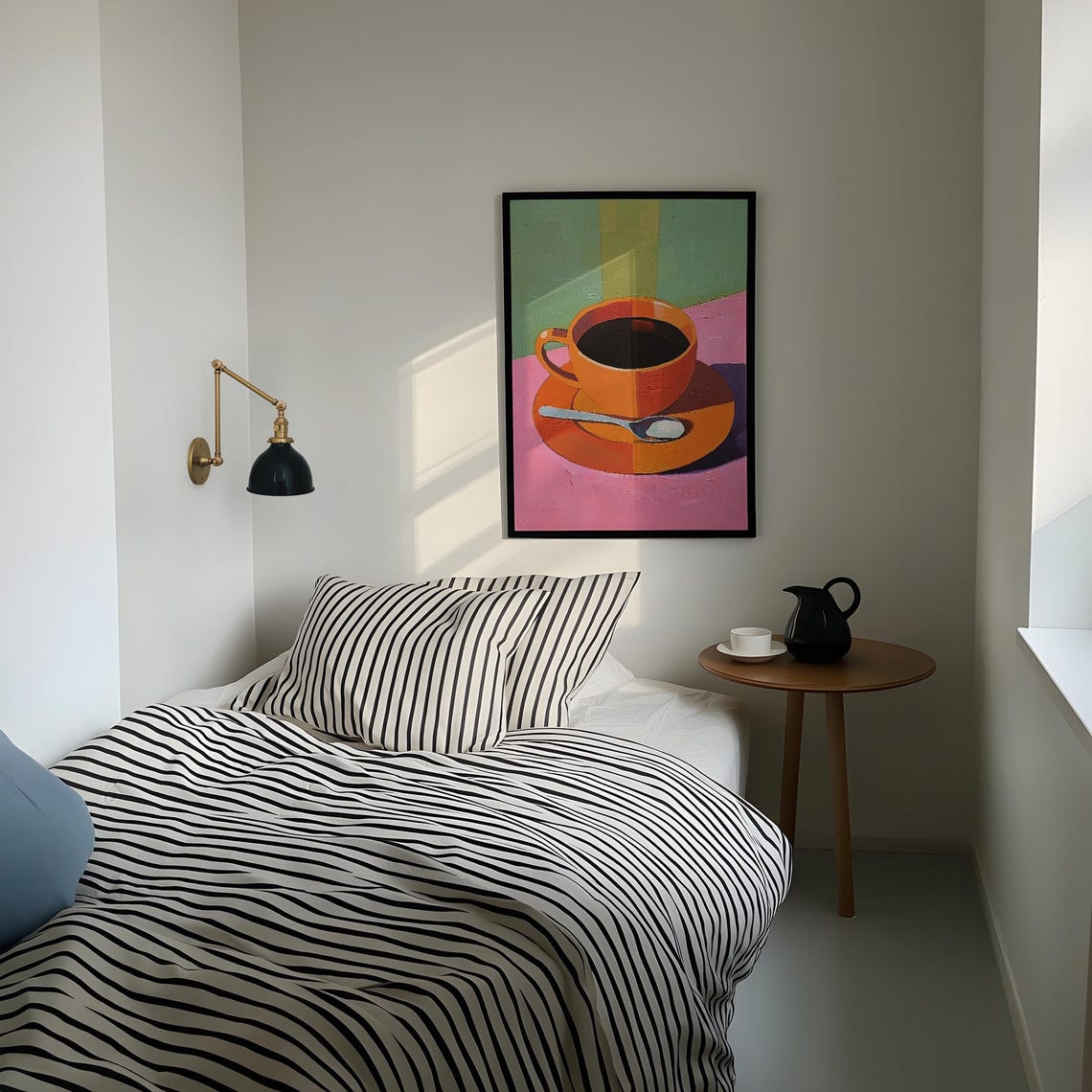 Coffee Art Abstract Large Wall Art Contemporary Artwork Colorful Minimalist Print Coffee Lover Wall Art - Image 4