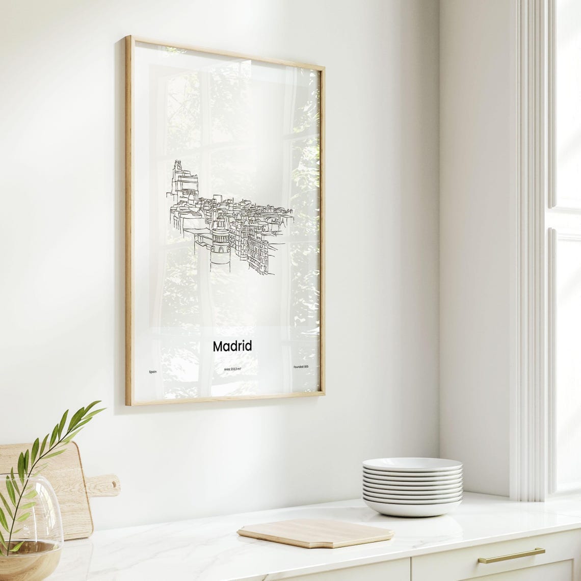 Madrid Spain Historic Old Town Minimalist Line Drawing Poster - Image 6