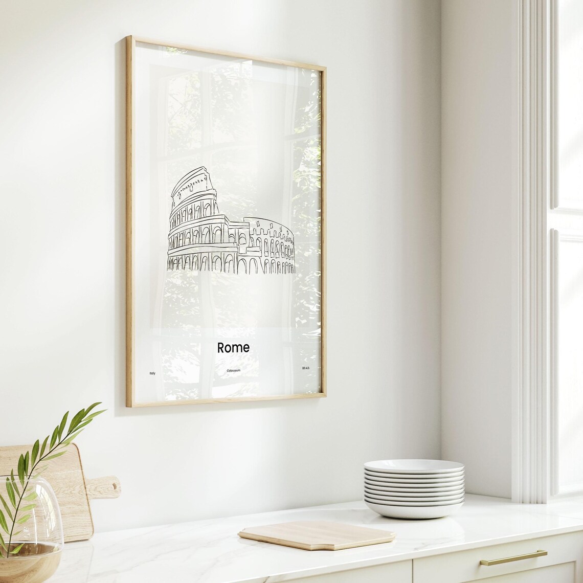 Rome Italy Colosseum Minimalist Line Drawing Landmark Poster - Image 6