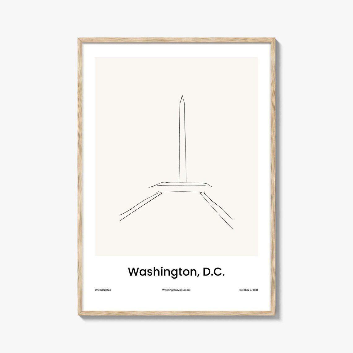 Washington DC Washington Monument Minimalist Line Drawing Poster
