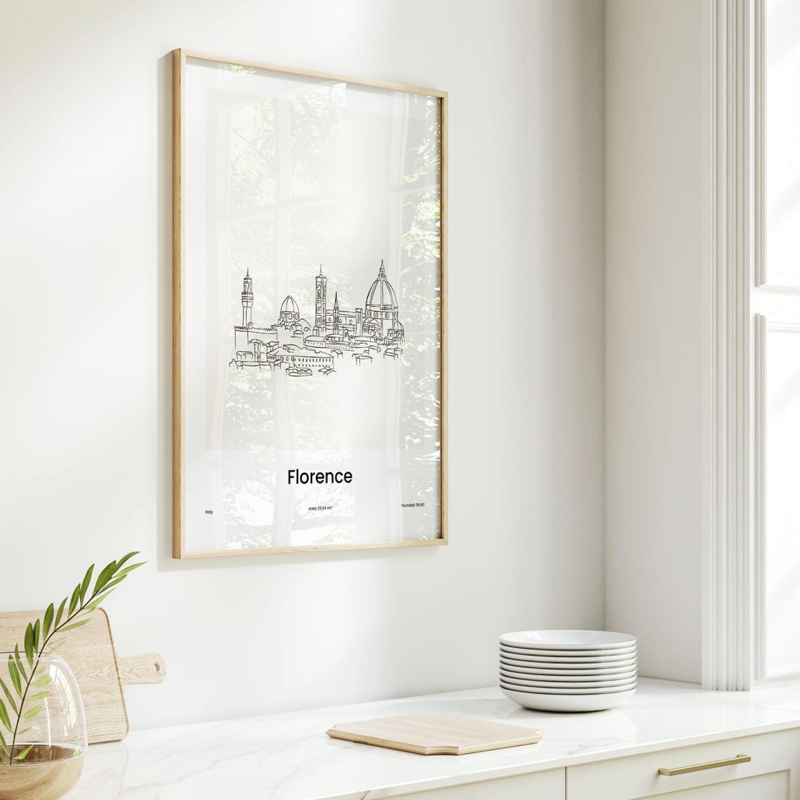 Florence Italy Duomo Skyline Minimalist Line Drawing Art Poster - Image 6