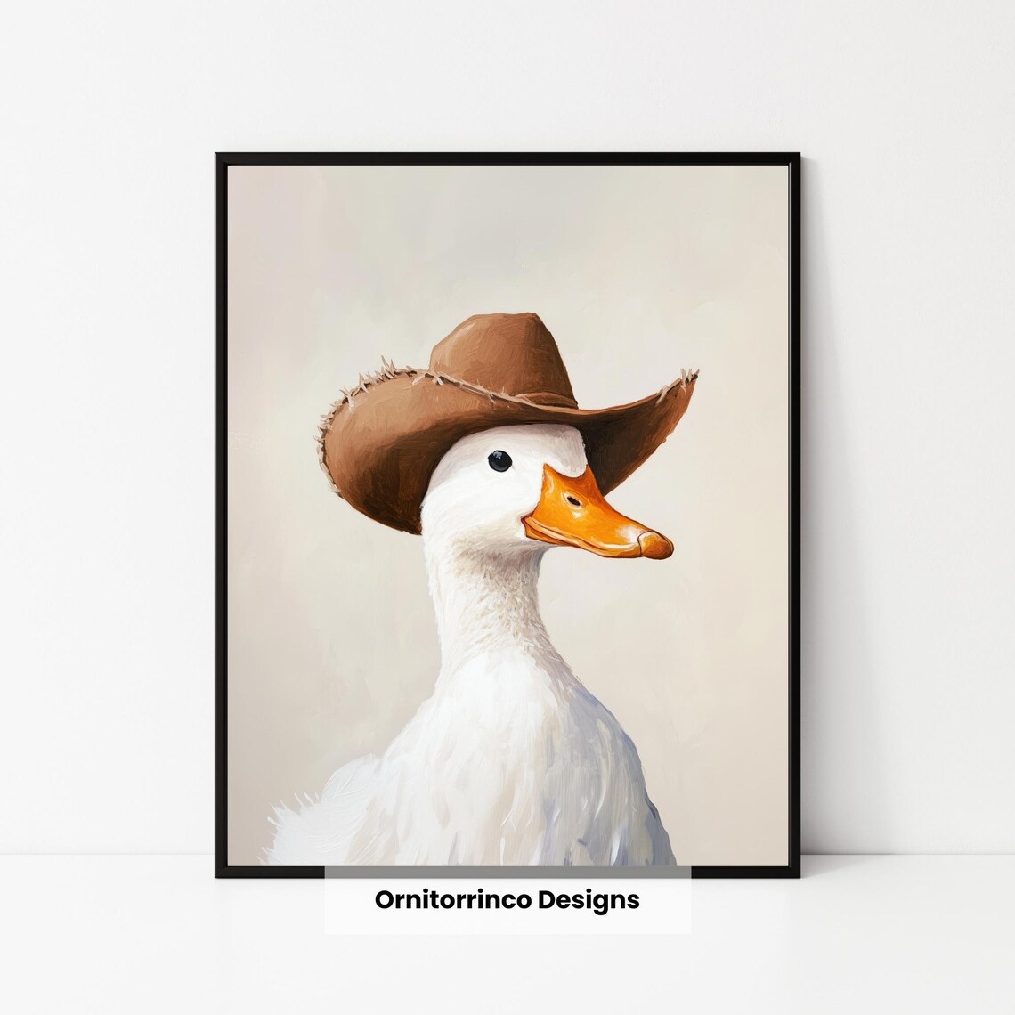 Duck Wearing Cowboy Hat, Western Home Decor - Image 3