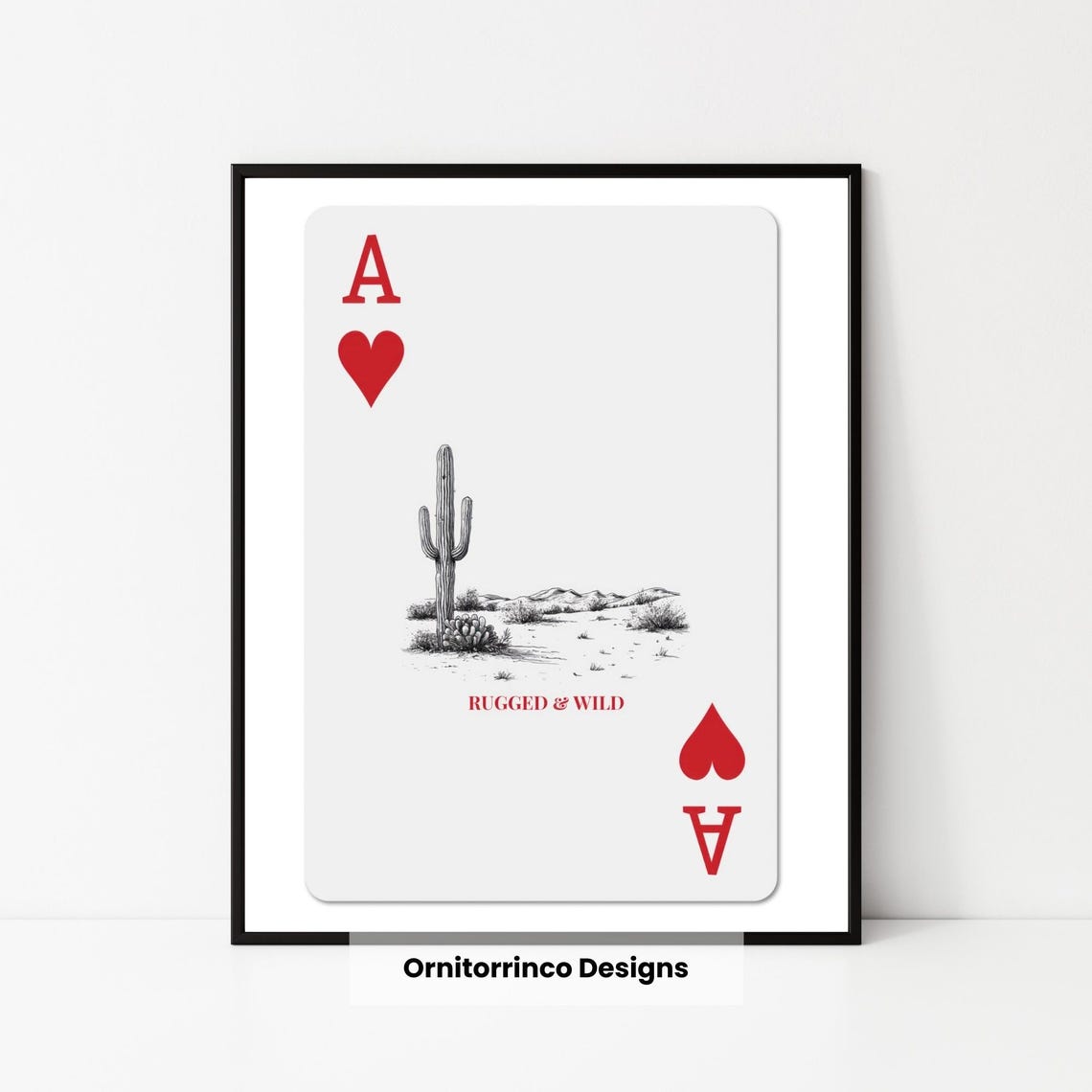 Desert Playing Card Print Vintage Western Wall Art Western Decor Western Landscape Poster Wall Art W142 - Image 3