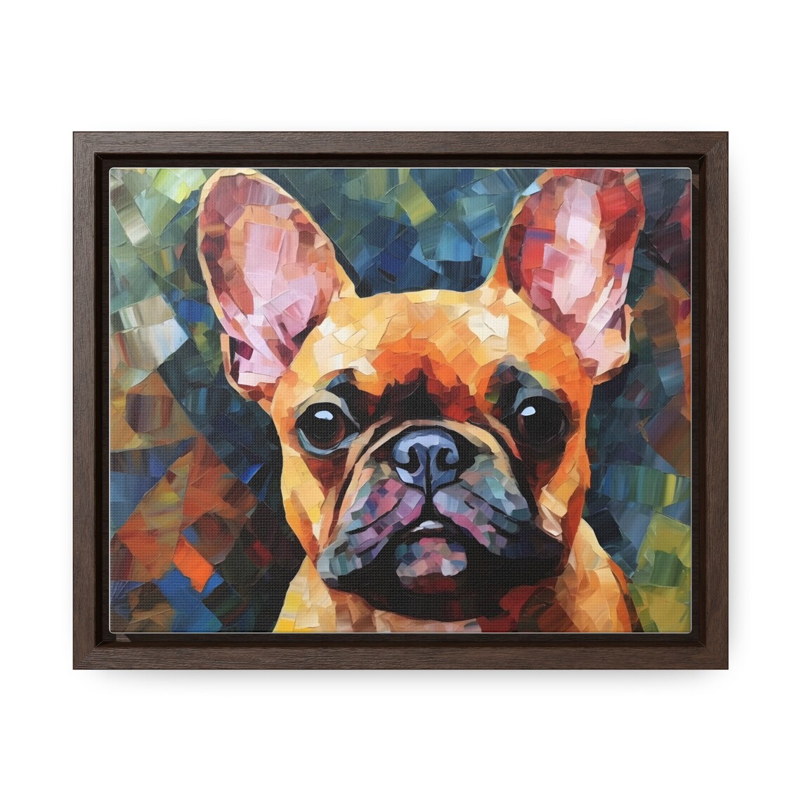 Colorful French Bulldog Mosaic Fragment Portrait Modern Dog Poster - Image 4